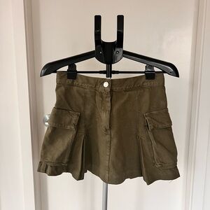 Mango Olive Cargo Pocket Mini Shorts